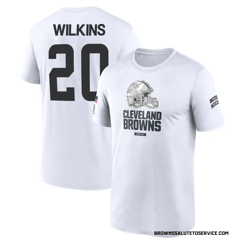 Men's Jordan Wilkins Cleveland Browns Legend White 2024 Salute to Service Performance T-Shirt