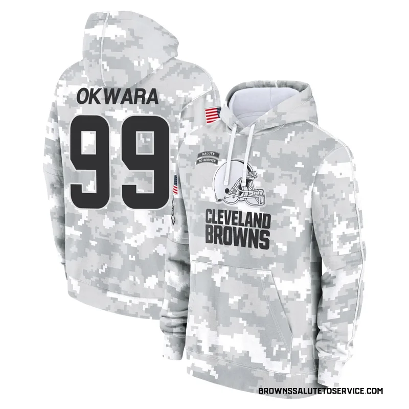 Men's Julian Okwara Cleveland Browns Camo Arctic 2024 Salute to Service Club Fleece Pullover Hoodie