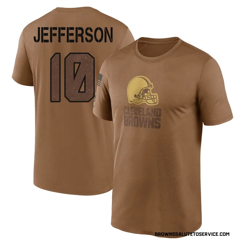 Men's Justin Jefferson Cleveland Browns Legend Brown 2023 Salute To Service Performance T-Shirt