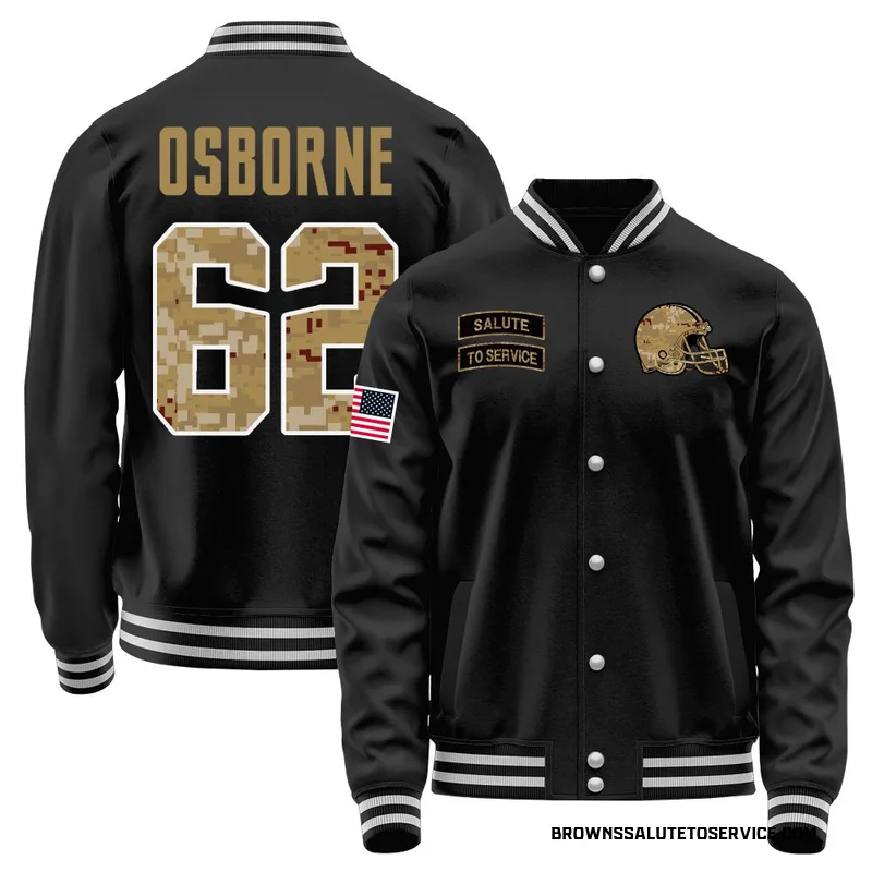 Men's Justin Osborne Cleveland Browns Black Salute to Service Sideline Performance Jacket
