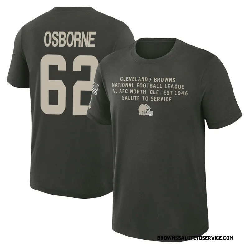 Men's Justin Osborne Cleveland Browns Green Dark/ 2025 Salute to Service Sideline Slub T-Shirt