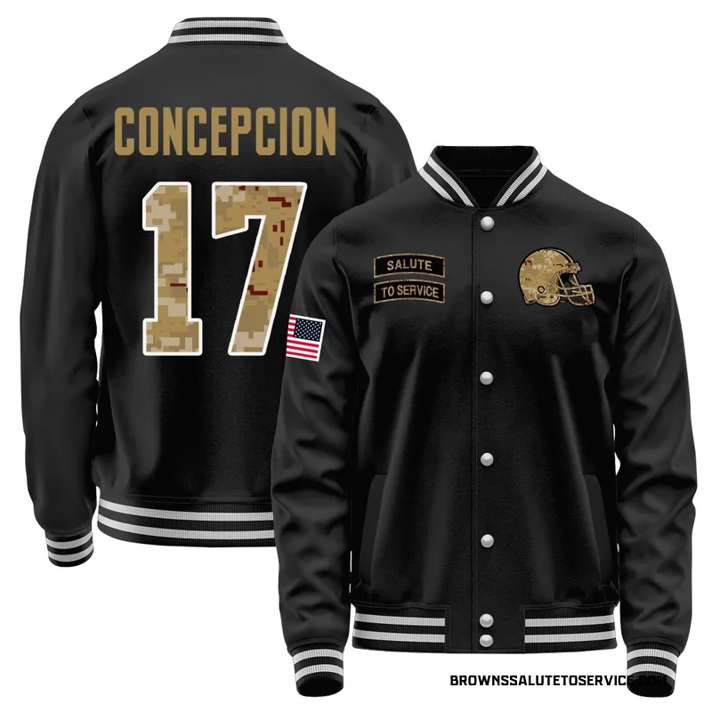 Men's KC Concepcion Cleveland Browns Black Salute to Service Sideline Performance Jacket