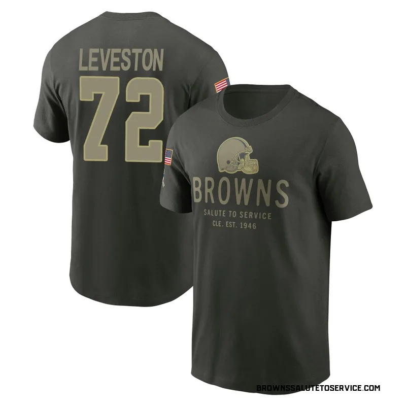 Men's KT Leveston Cleveland Browns Green Forest/ 2025 Salute to Service Sideline Primary Edge T-Shirt