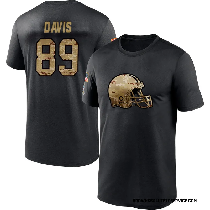 Men's Kaden Davis Cleveland Browns Black 2020 Salute To Service Performance T-Shirt