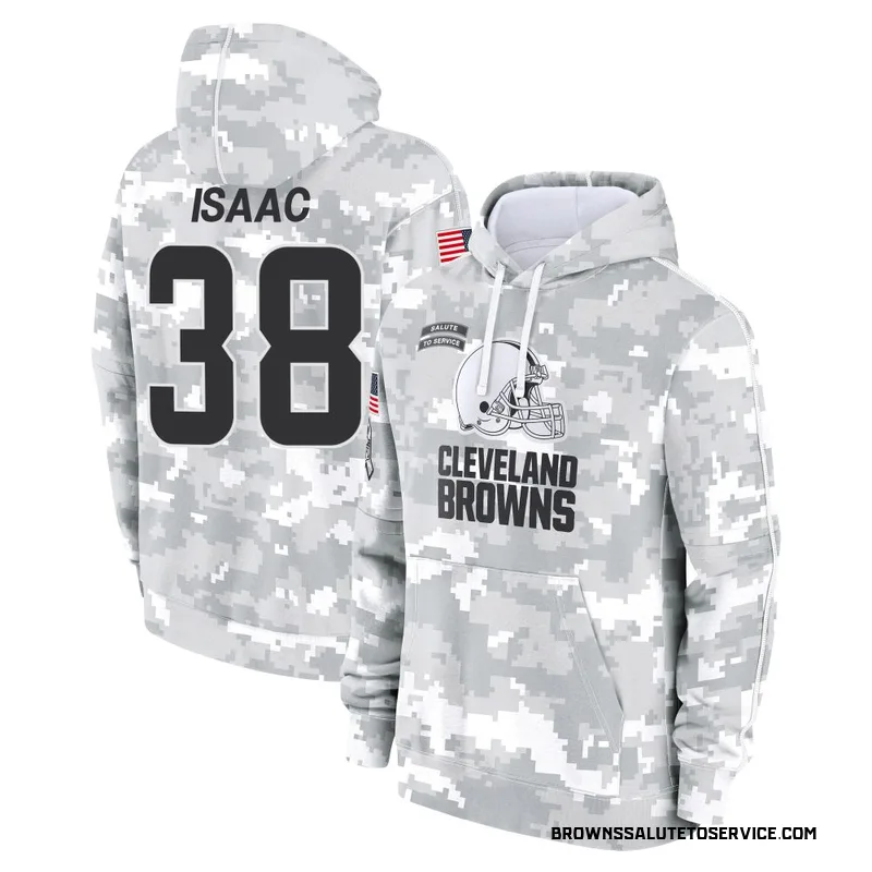 Men's Keenan Isaac Cleveland Browns Camo Arctic 2024 Salute to Service Club Fleece Pullover Hoodie
