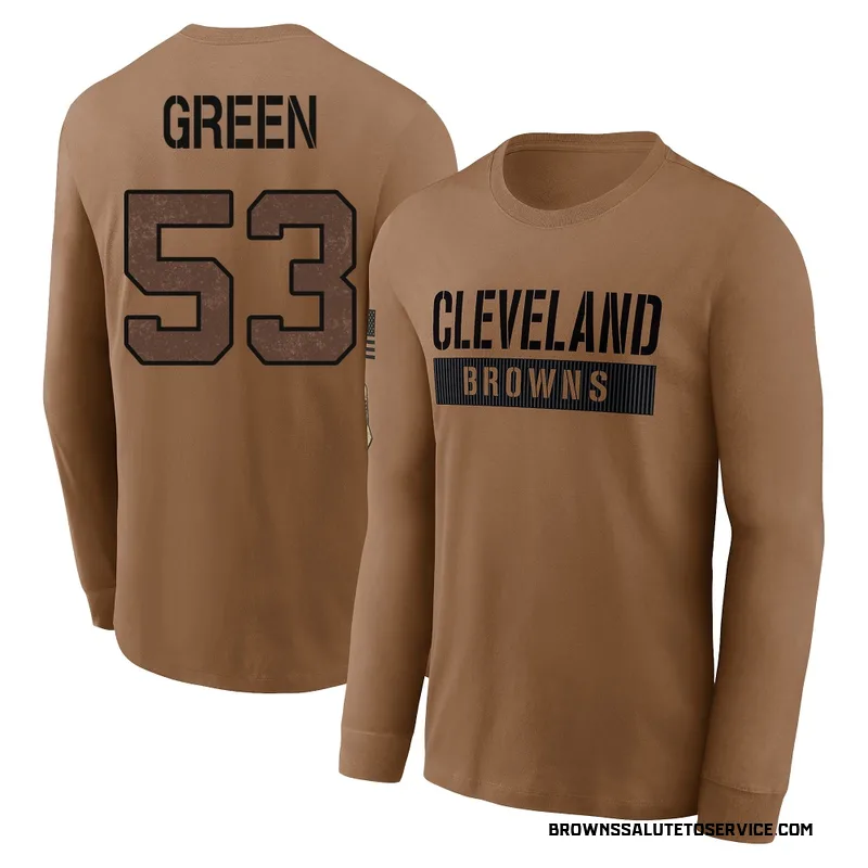 Men's Kendrick Green Cleveland Browns Brown 2023 Salute To Service Long Sleeve T-Shirt