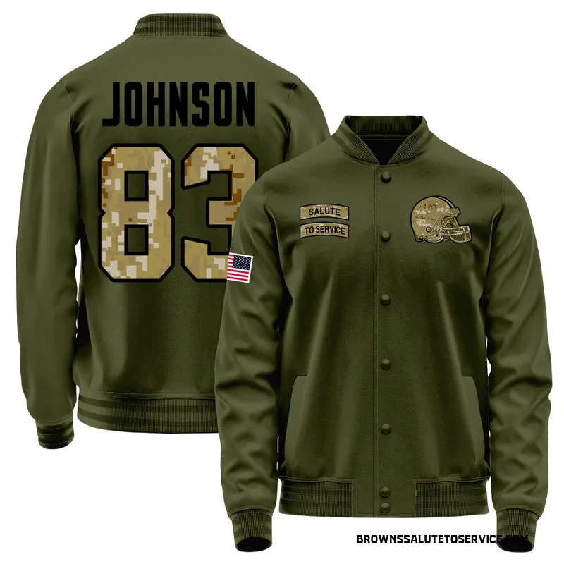 Men's Kisean Johnson Cleveland Browns Olive Salute to Service Sideline Performance Jacket