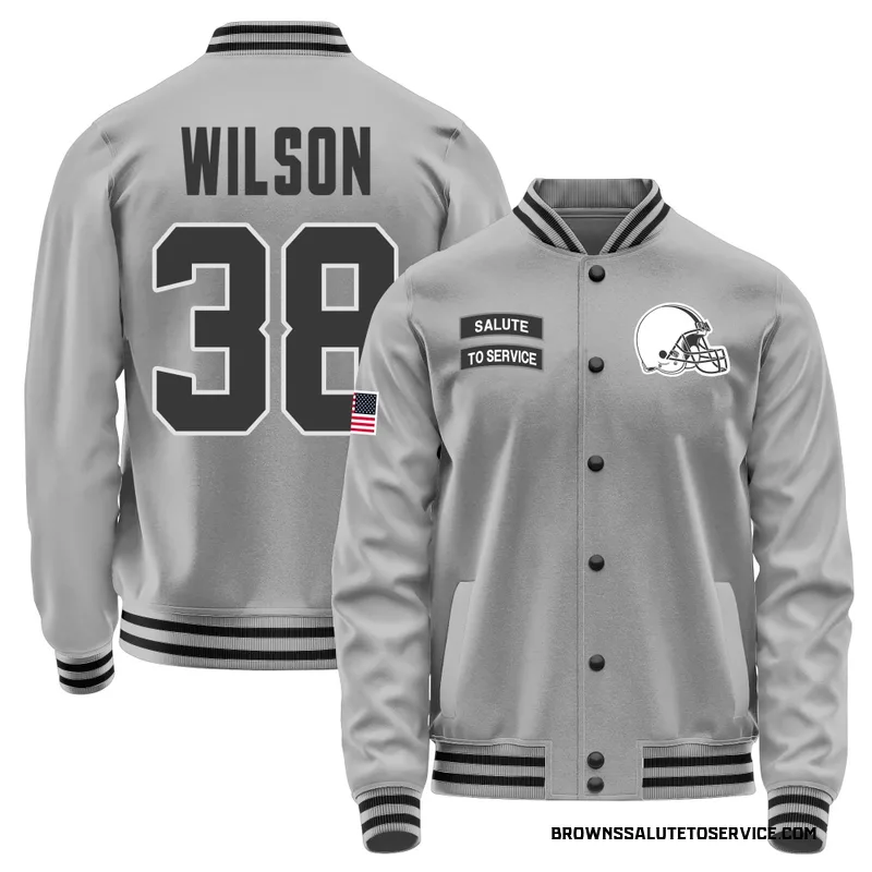 Men's Kole Wilson Cleveland Browns Gray Salute to Service Performance Jacket