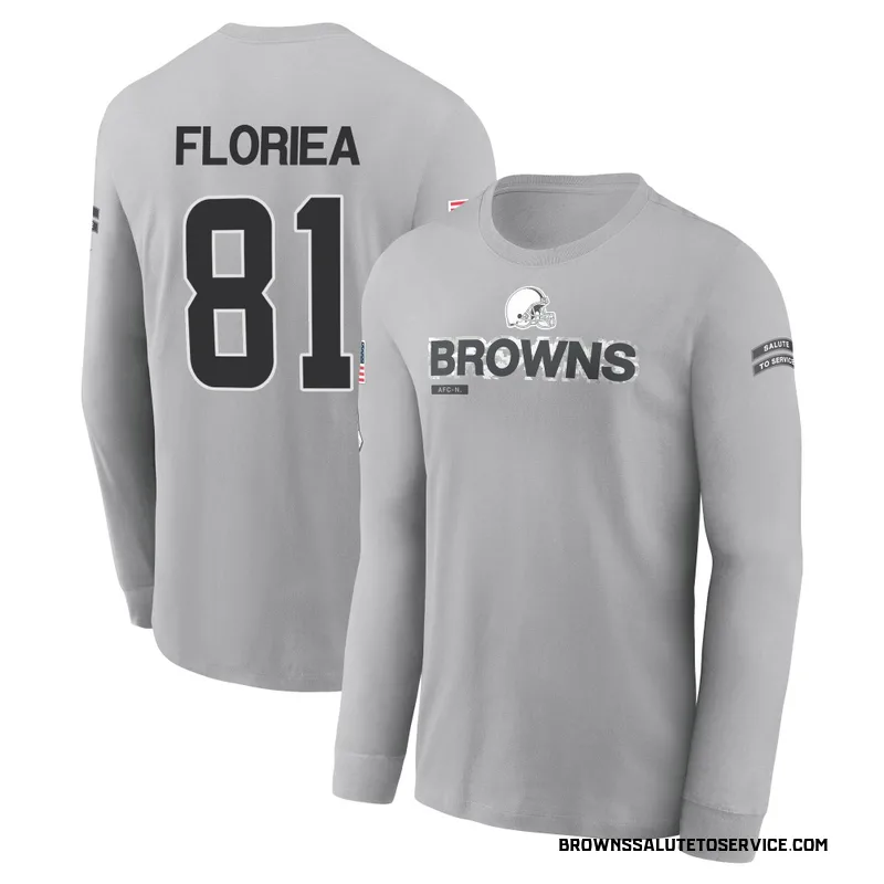 Men's Luke Floriea Cleveland Browns Gray 2024 Salute to Service Long Sleeve T-Shirt