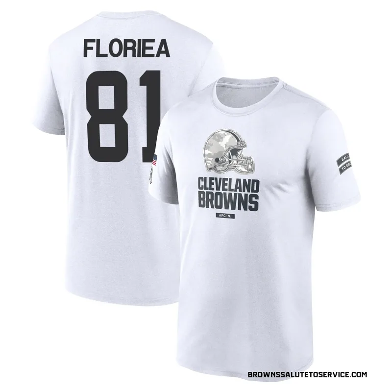 Men's Luke Floriea Cleveland Browns Legend White 2024 Salute to Service Performance T-Shirt