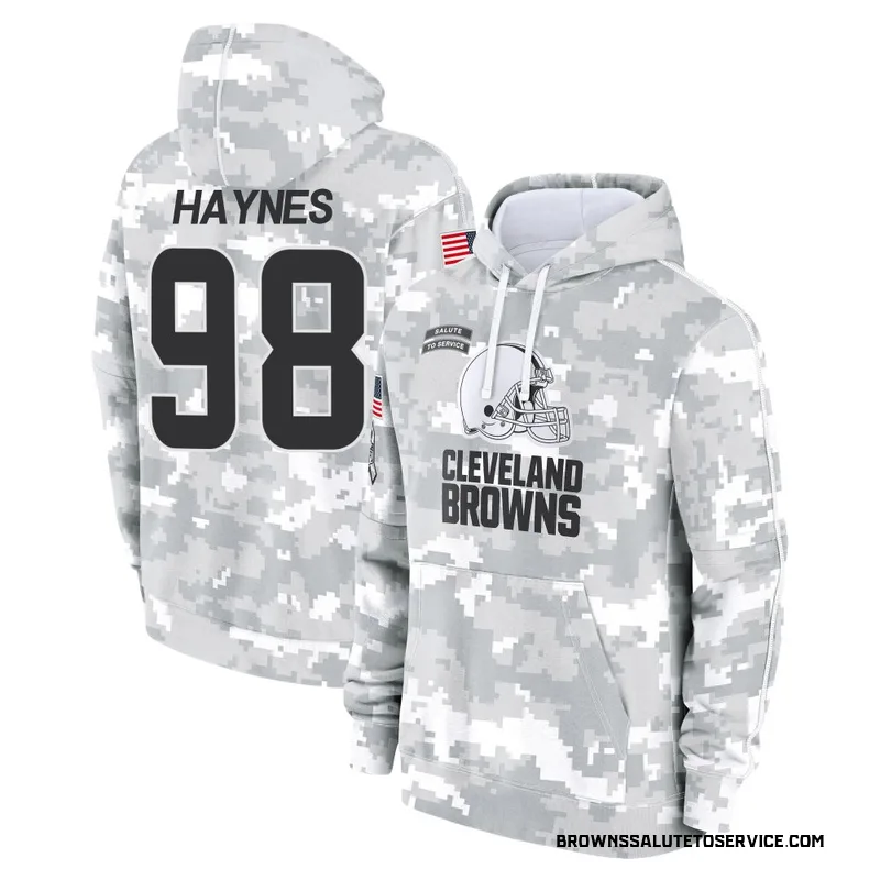 Men's Marcus Haynes Cleveland Browns Camo Arctic 2024 Salute to Service Club Fleece Pullover Hoodie