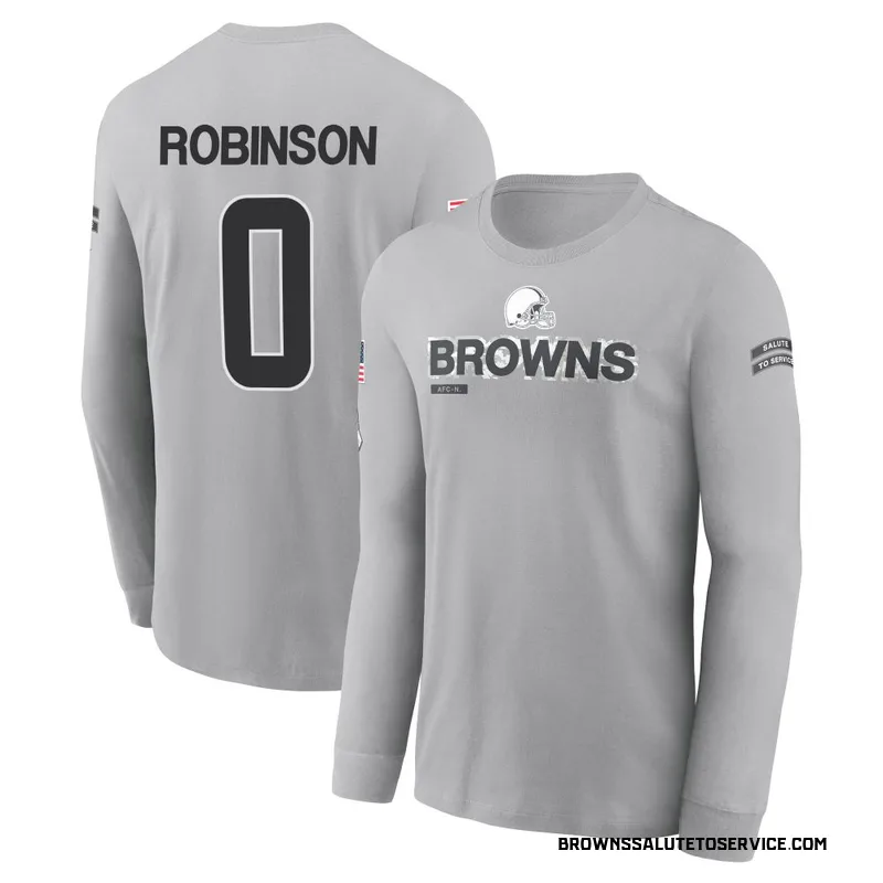 Men's Mark Robinson Cleveland Browns Gray 2024 Salute to Service Long Sleeve T-Shirt