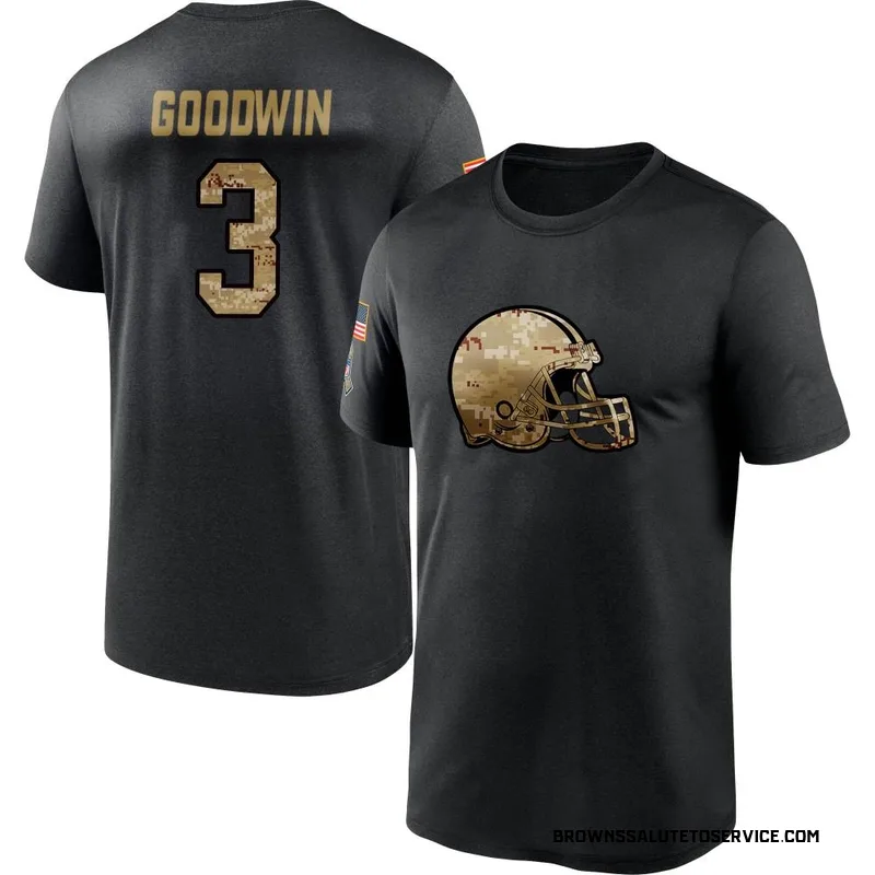 Men's Marquise Goodwin Cleveland Browns Black 2020 Salute To Service Performance T-Shirt