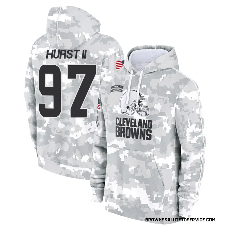 Men's Maurice Hurst II Cleveland Browns Camo Arctic 2024 Salute to Service Club Fleece Pullover Hoodie