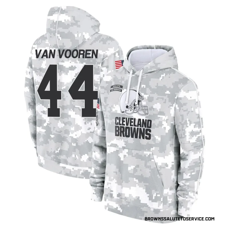 Men's Mitch Van Vooren Cleveland Browns Camo Arctic 2024 Salute to Service Club Fleece Pullover Hoodie