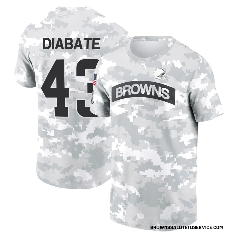 Men's Mohamoud Diabate Cleveland Browns Camo Arctic 2024 Salute to Service Performance T-Shirt