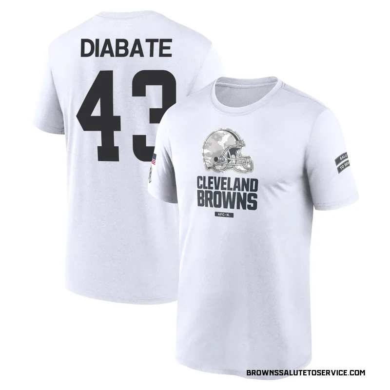 Men's Mohamoud Diabate Cleveland Browns Legend White 2024 Salute to Service Performance T-Shirt