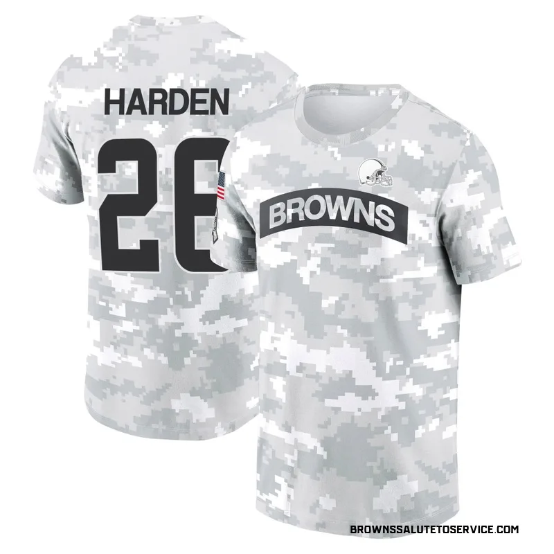 Men's Myles Harden Cleveland Browns Camo Arctic 2024 Salute to Service Performance T-Shirt