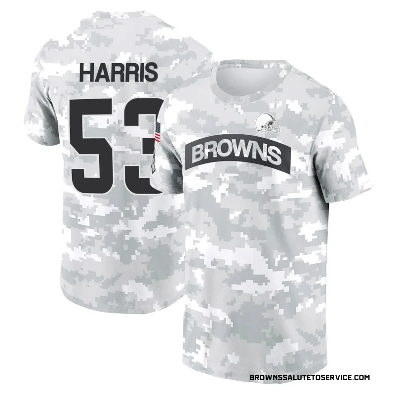 Men's Nick Harris Cleveland Browns Camo Arctic 2024 Salute to Service Performance T-Shirt