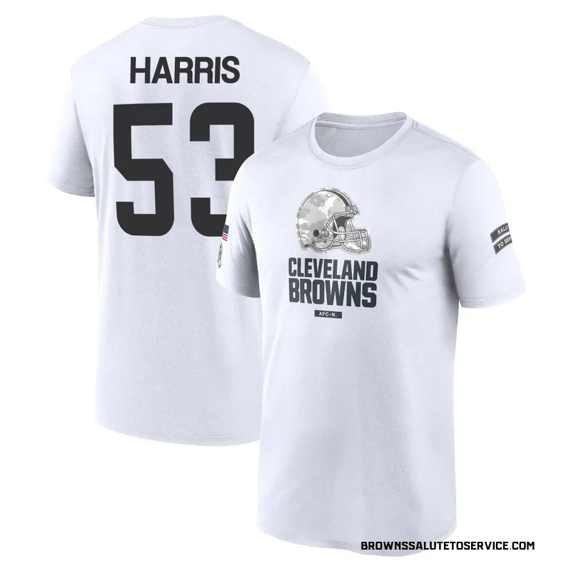 Men's Nick Harris Cleveland Browns Legend White 2024 Salute to Service Performance T-Shirt