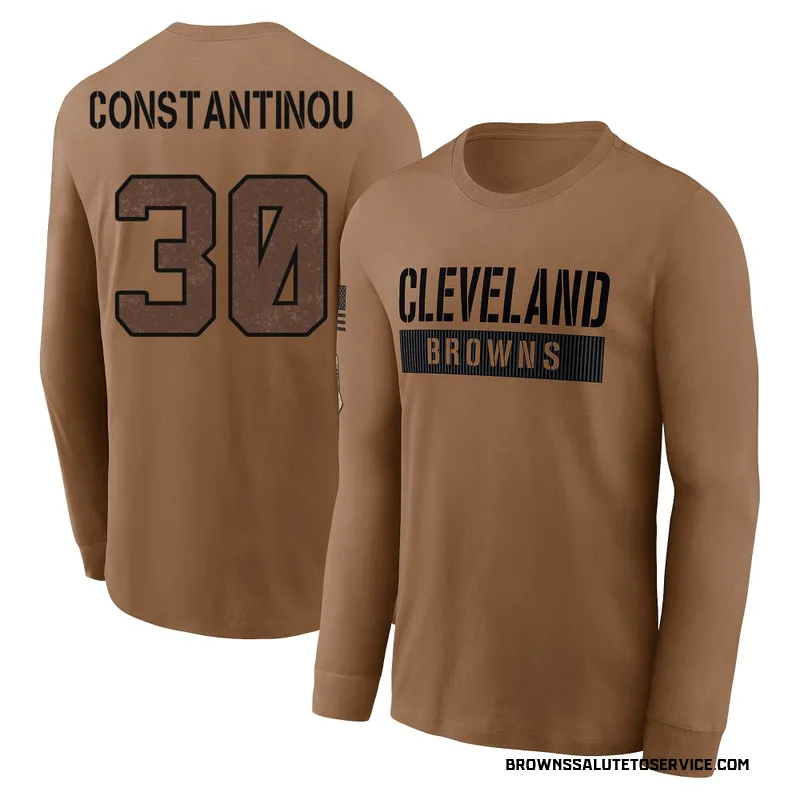 Men's Nik Constantinou Cleveland Browns Brown 2023 Salute To Service Long Sleeve T-Shirt