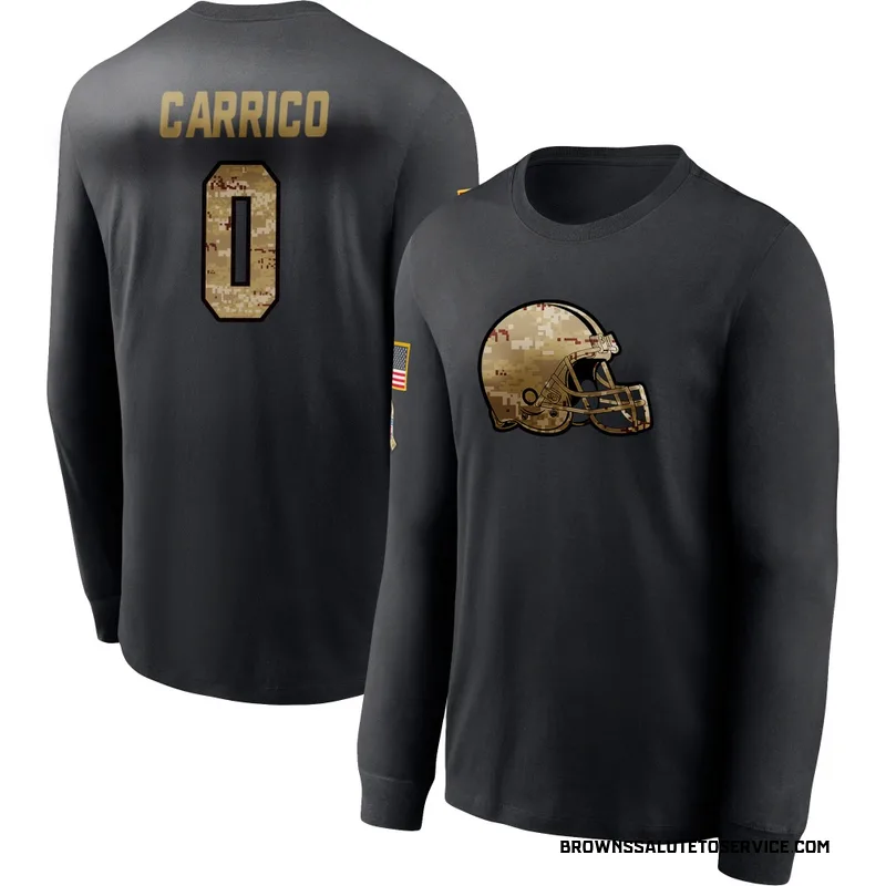 Men's Reid Carrico Cleveland Browns Black 2020 Salute To Service Sideline Performance Long Sleeve T-Shirt