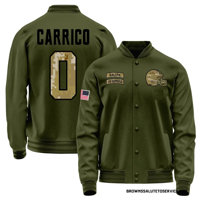 Men's Reid Carrico Cleveland Browns Olive Salute to Service Sideline Performance Jacket