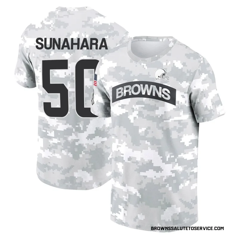 Men's Rex Sunahara Cleveland Browns Camo Arctic 2024 Salute to Service Performance T-Shirt