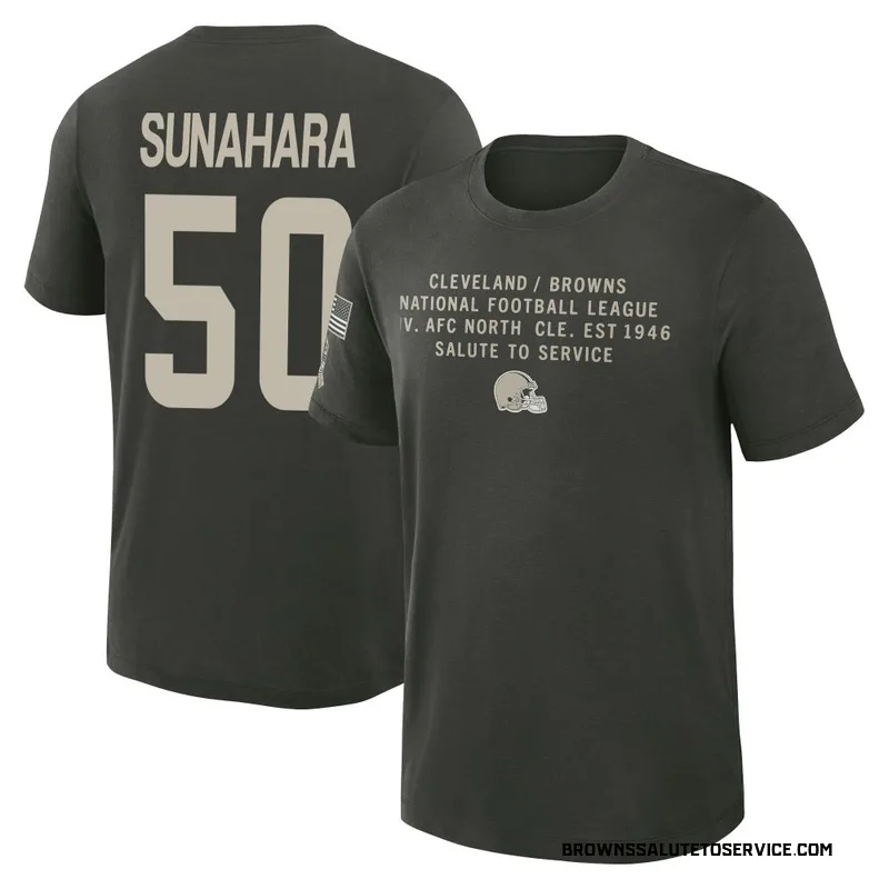 Men's Rex Sunahara Cleveland Browns Green Dark/ 2025 Salute to Service Sideline Slub T-Shirt