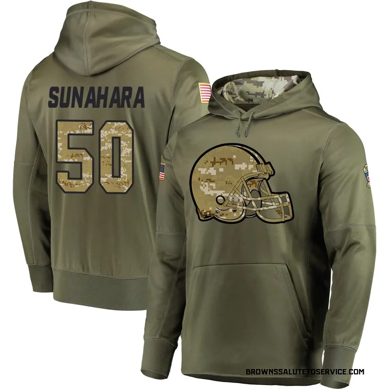 Men's Rex Sunahara Cleveland Browns Olive Salute to Service Pullover Hoodie