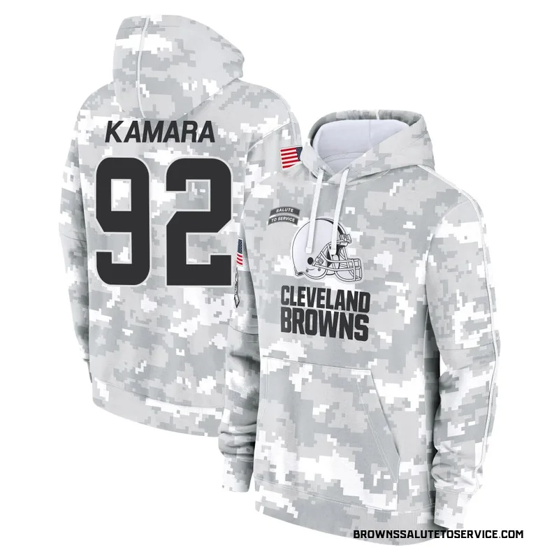 Men's Sam Kamara Cleveland Browns Camo Arctic 2024 Salute to Service Club Fleece Pullover Hoodie