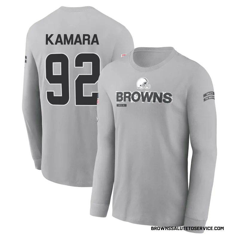 Men's Sam Kamara Cleveland Browns Gray 2024 Salute to Service Long Sleeve T-Shirt