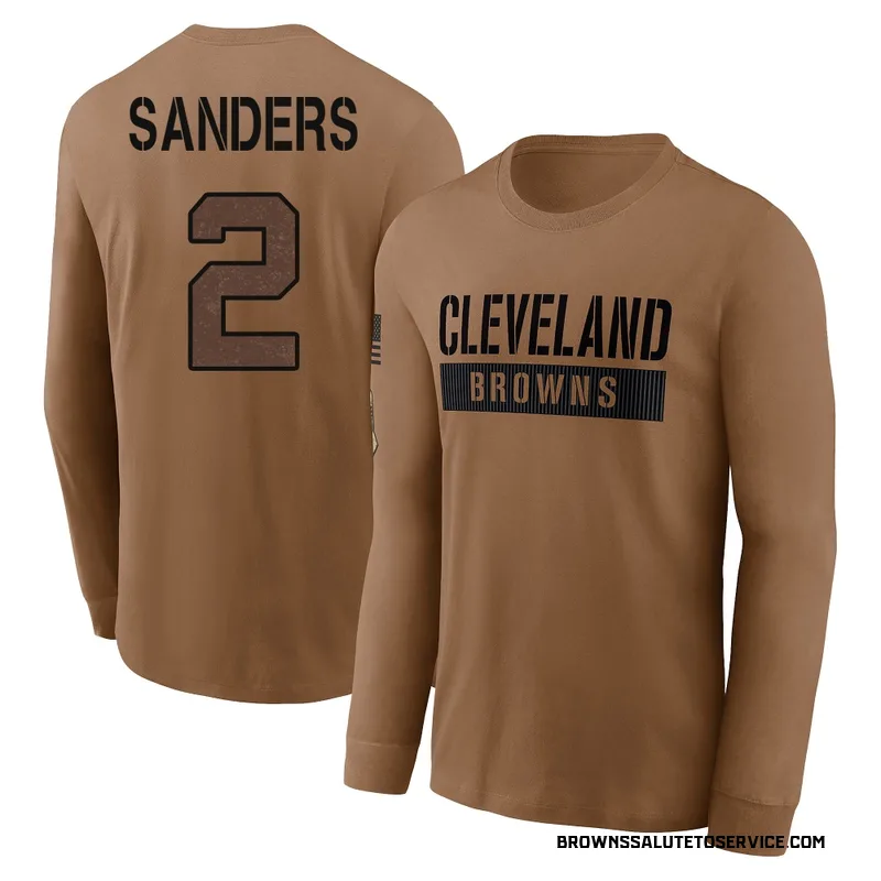 Men's Shedeur Sanders Cleveland Browns Brown 2023 Salute To Service Long Sleeve T-Shirt