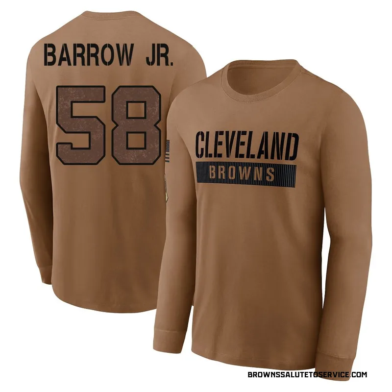 Men's Simeon Barrow Jr. Cleveland Browns Brown 2023 Salute To Service Long Sleeve T-Shirt