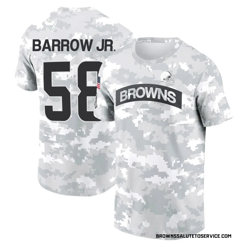 Men's Simeon Barrow Jr. Cleveland Browns Camo Arctic 2024 Salute to Service Performance T-Shirt