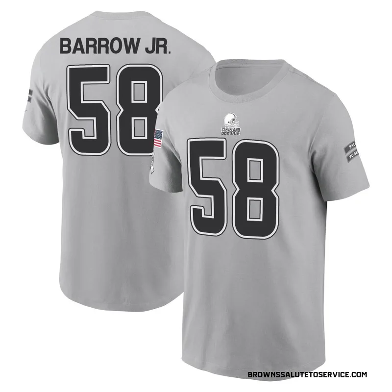 Men's Simeon Barrow Jr. Cleveland Browns Gray 2024 Salute to Service Name & Number T-Shirt