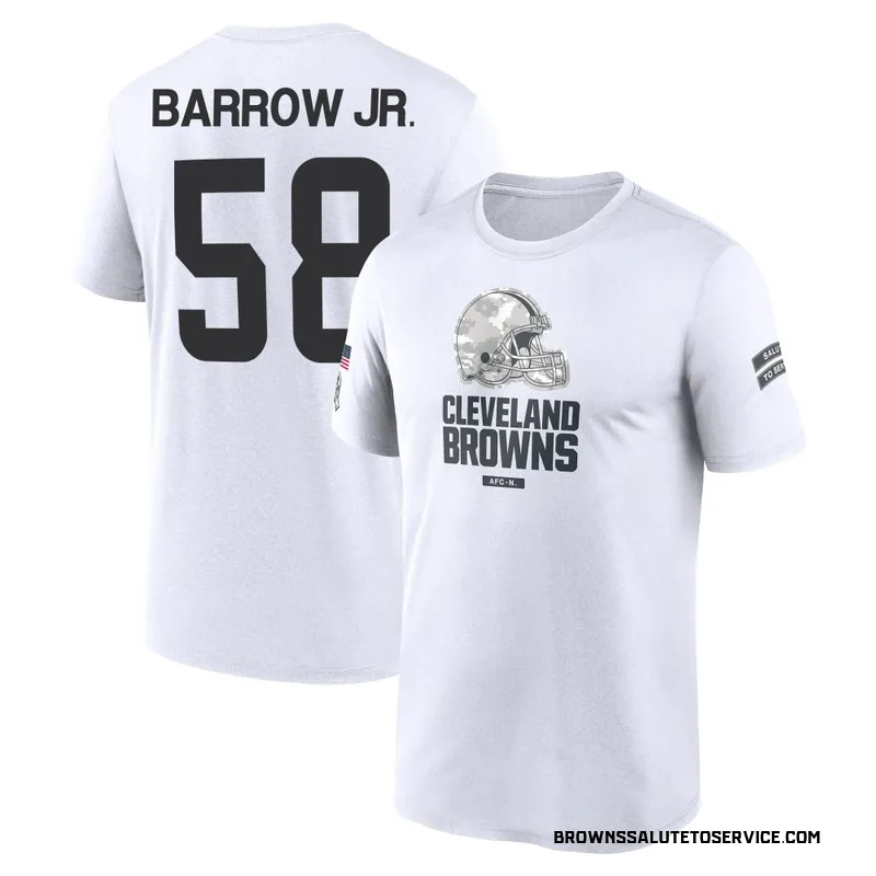 Men's Simeon Barrow Jr. Cleveland Browns Legend White 2024 Salute to Service Performance T-Shirt