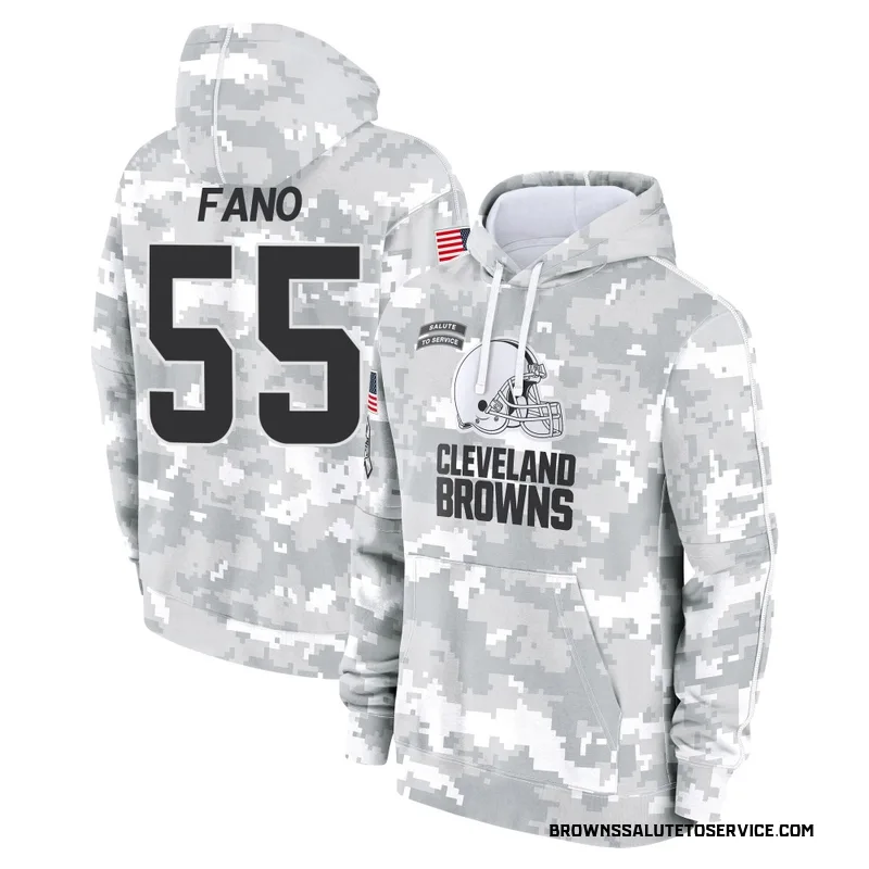 Men's Spencer Fano Cleveland Browns Camo Arctic 2024 Salute to Service Club Fleece Pullover Hoodie
