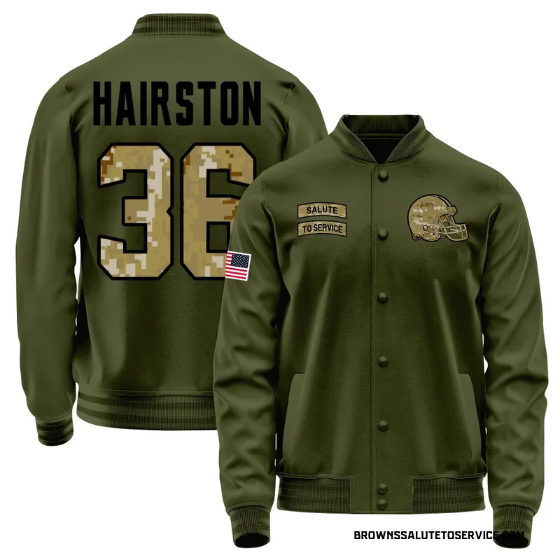 Men's Troy Hairston Cleveland Browns Olive Salute to Service Sideline Performance Jacket