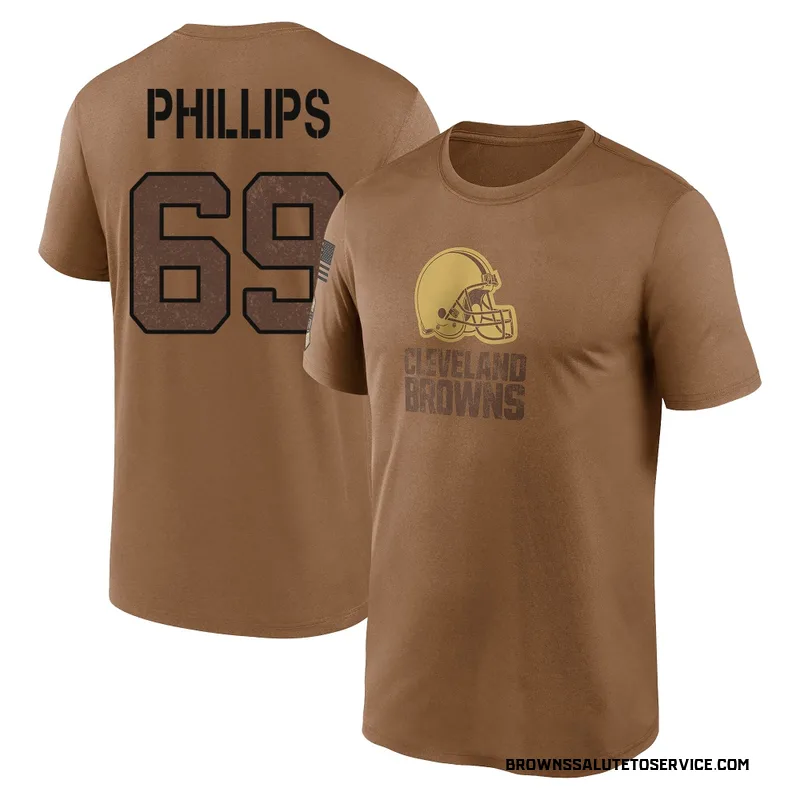 Men's Tyre Phillips Cleveland Browns Legend Brown 2023 Salute To Service Performance T-Shirt