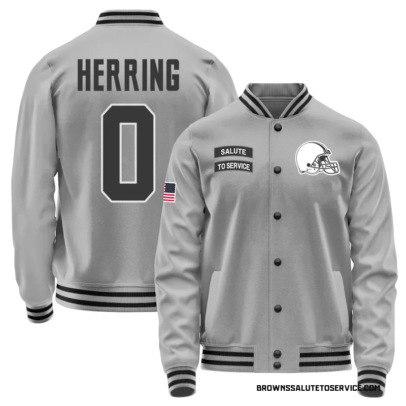 Men's Tyron Herring Cleveland Browns Gray Salute to Service Performance Jacket