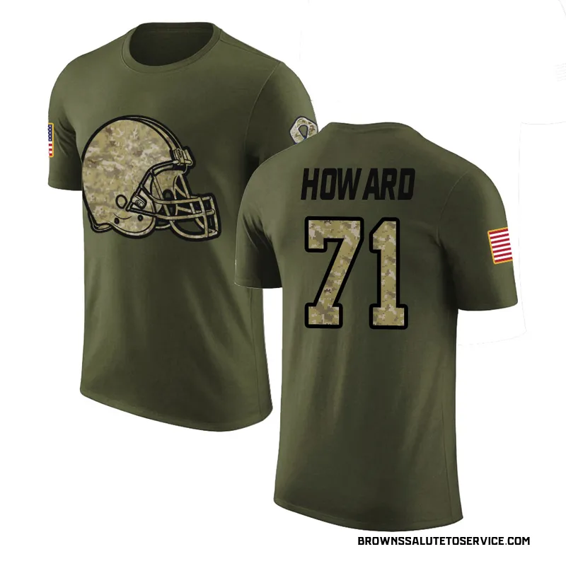 Men's Tytus Howard Cleveland Browns Legend Olive Salute to Service T-Shirt