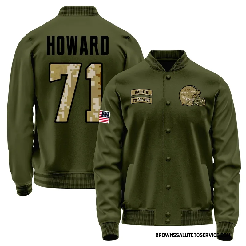 Men's Tytus Howard Cleveland Browns Olive Salute to Service Sideline Performance Jacket