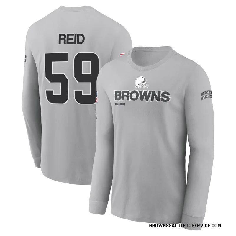 Men's Winston Reid Cleveland Browns Gray 2024 Salute to Service Long Sleeve T-Shirt