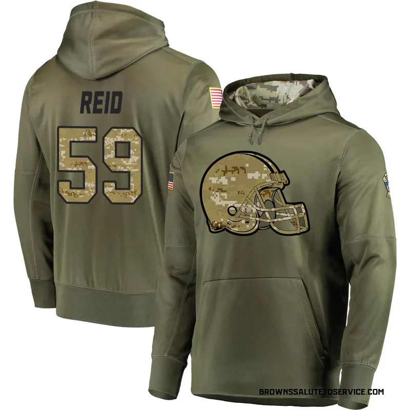 Men's Winston Reid Cleveland Browns Olive Salute to Service Pullover Hoodie