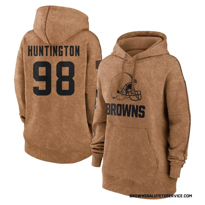 Women's Adin Huntington Cleveland Browns Brown 2023 Salute To Service Pullover Hoodie
