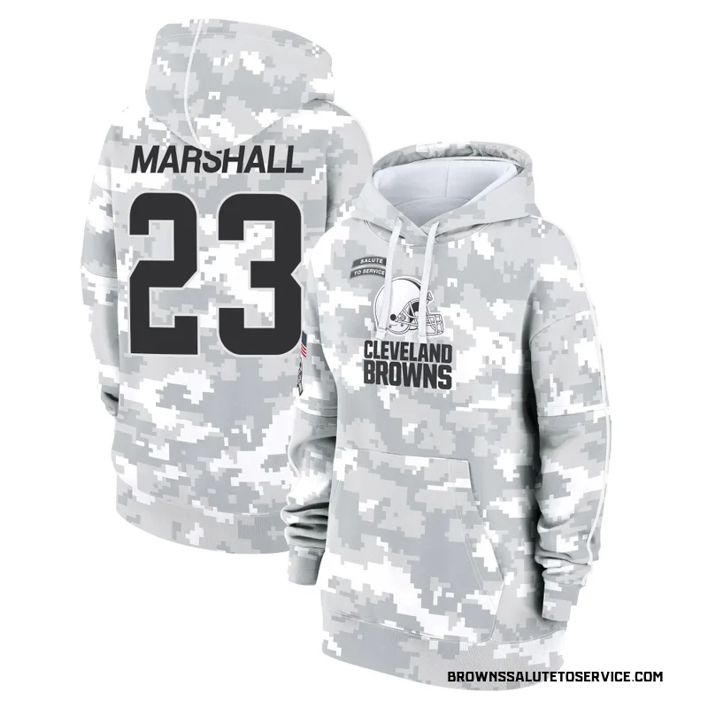 Women's Ahmani Marshall Cleveland Browns Camo Arctic 2024 Salute to Service Club Fleece Pullover Hoodie