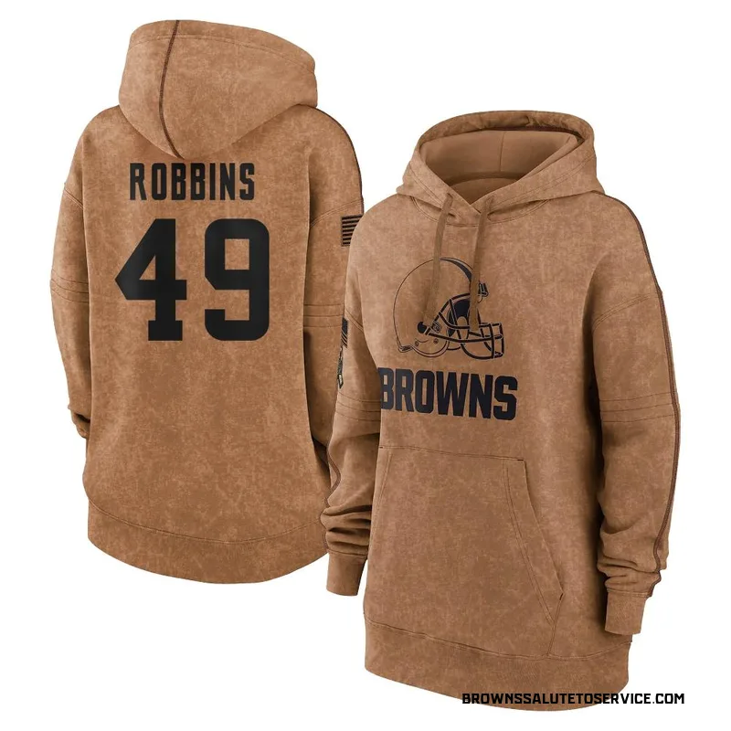 Women's Aidan Robbins Cleveland Browns Brown 2023 Salute To Service Pullover Hoodie
