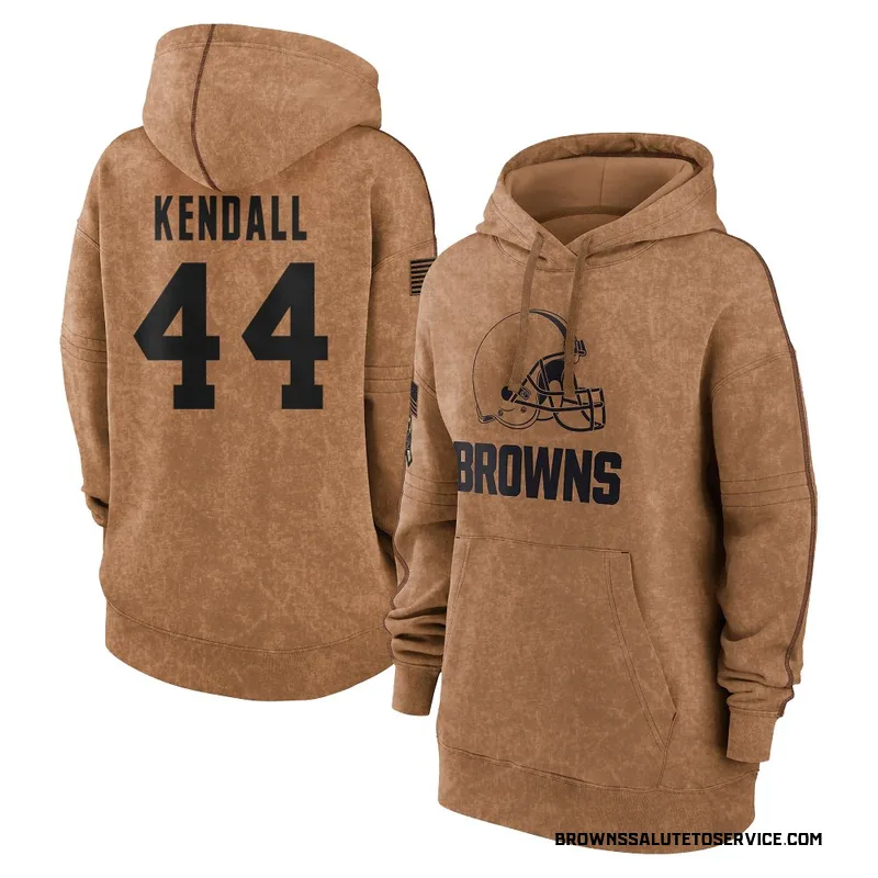 Women's Anthony Kendall Cleveland Browns Brown 2023 Salute To Service Pullover Hoodie