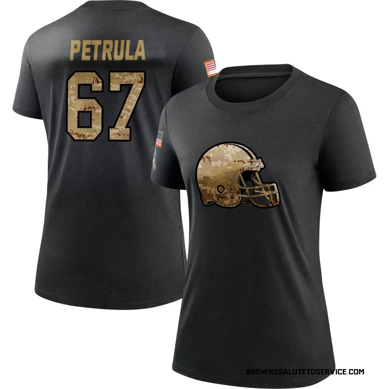 Women's Ben Petrula Cleveland Browns Black 2020 Salute To Service Performance T-Shirt